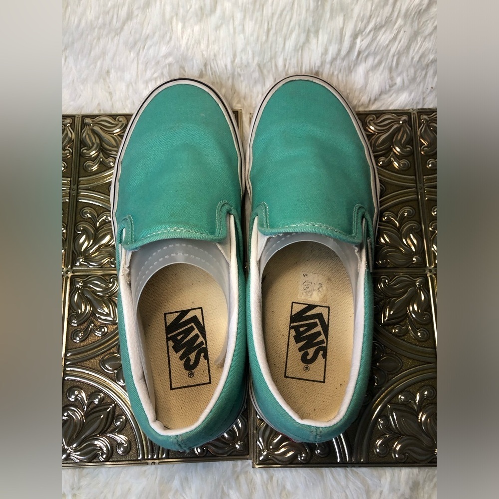 Women’s Teal Slip-On Sneakers size 6.5 Men’s 5 - Picture 7 of 16